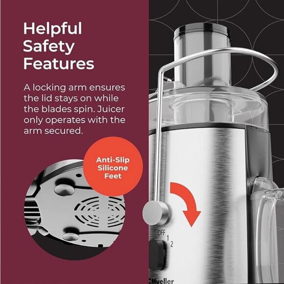 Mueller Juicer Ultra Power Extractor Press Centrifugal Juicing Machine - Wide 3" - Picture 2 of 9